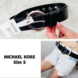 Michael Kors Classic O Ring Black Women Belt Size S